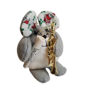 Fabric Ornament - Mouse with Trombone